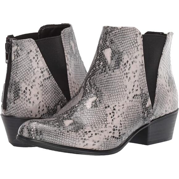 Esprit Tiffany Faux Snakeskin Ankle Boots Booties 10 - Picture 4 of 7